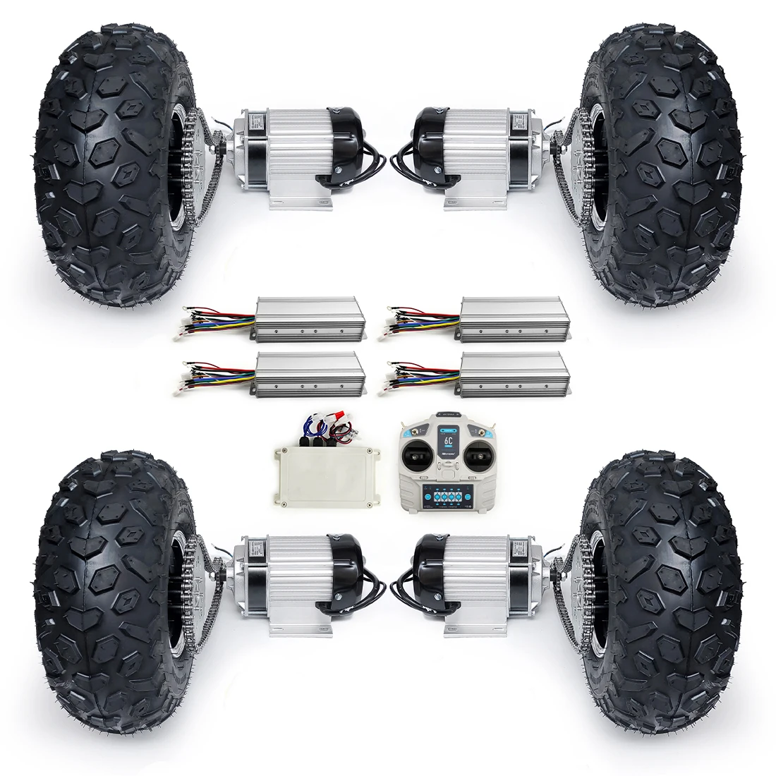 48V 2000W Electric 4WD Cart - DIY Brushless Gear Motor Kit