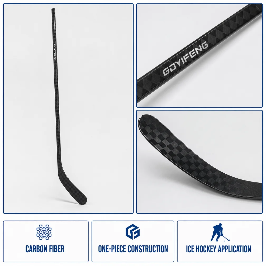 Professional 3K Carbon Fiber Ice Hockey Stick Reinforced Shaft Senior Youth Pro Stock Composite Training Equipment