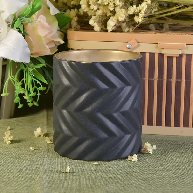 Matte Black Ceramic Candle Jar