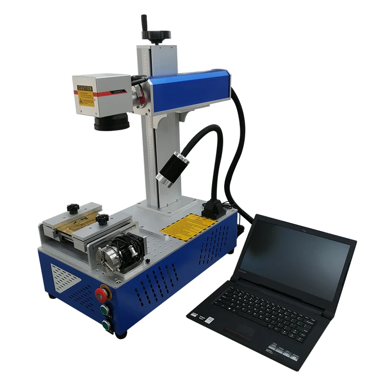 光纤激光打标机用于珠宝黄金银戒指 20w 30w 50w raycus 旋转轴包括