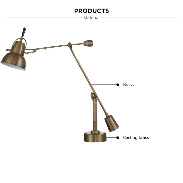 industrial brass  desk lamp flexible