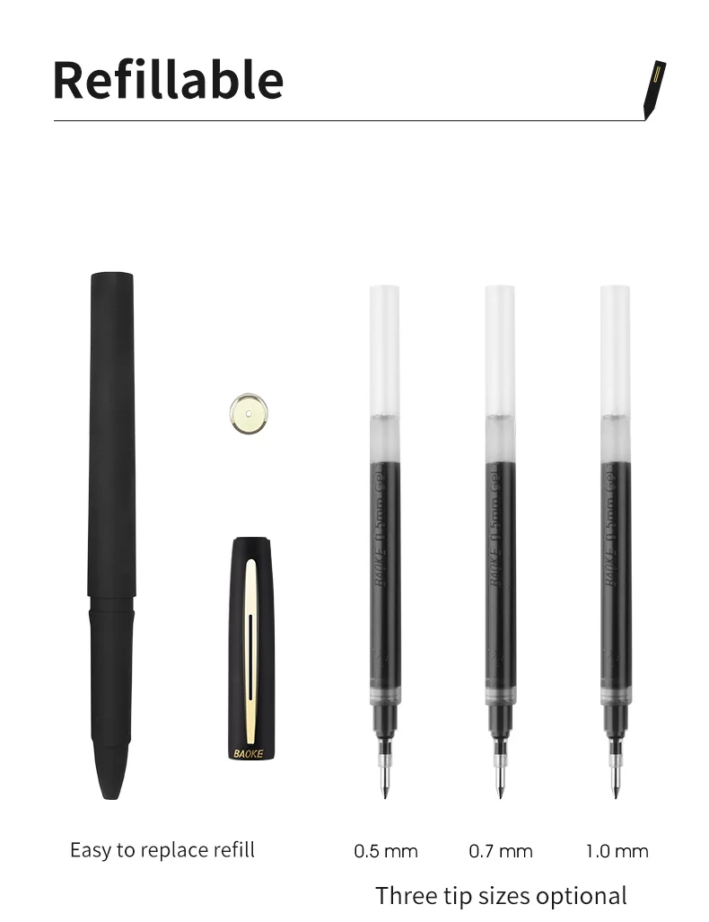 Baoke Black Red Blue Anti Bacterial Gel Pen Colorful Gel Pen 0.5mm