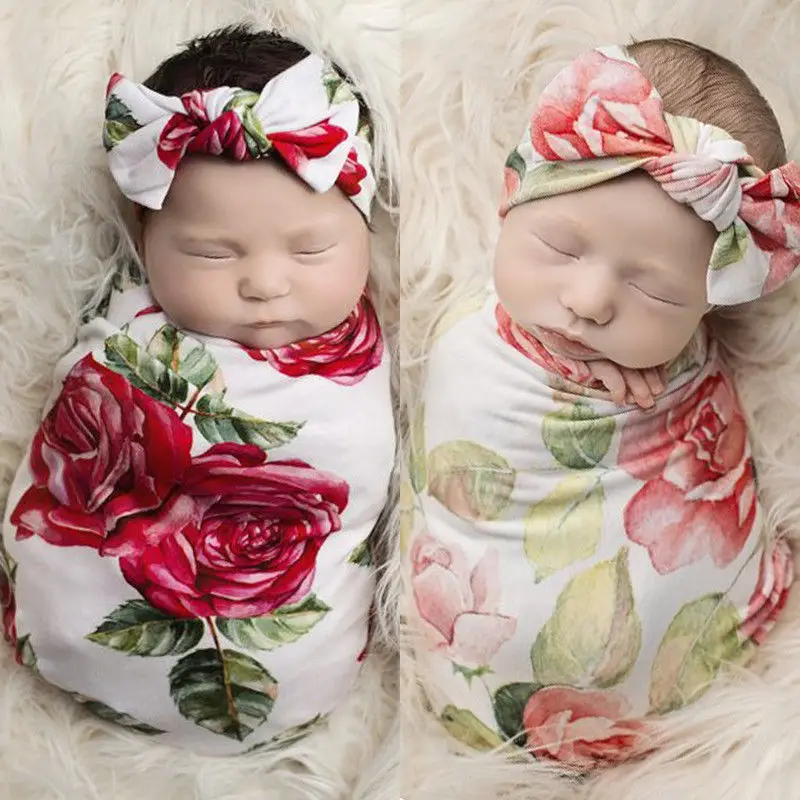 floral baby swaddle