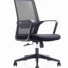 Manufacturers direct sales medium back black high concentration sponge cushion nylon armrest PU wheel swivel chair