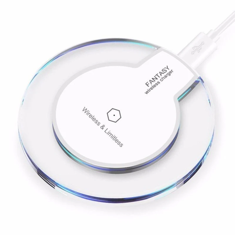 Free Sample K9 Universal Crystal Qi Wireless Charger With LED Light Mobile Phone Wireless Charging