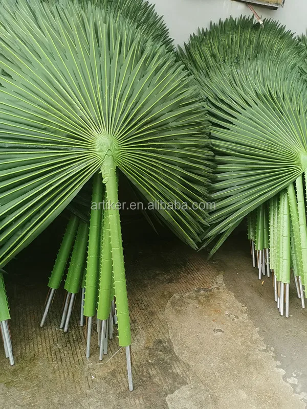 Uv Proof Artificial Palm Tree Leaves /fan Palm Tree Leaves For