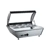Table top pizza/bread/cake display cabinet Stainless steel warmer cabinet Tempered hollow glass showcase