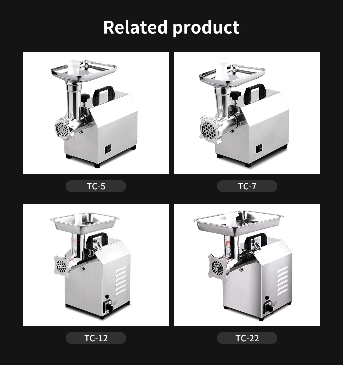 Electric Meat Grinder Sausage Stuffer Machine Stainless Steel Food