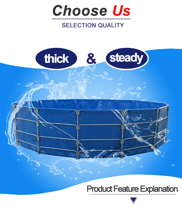 Blue Pvc Terpoline Biofloc Fish Tank