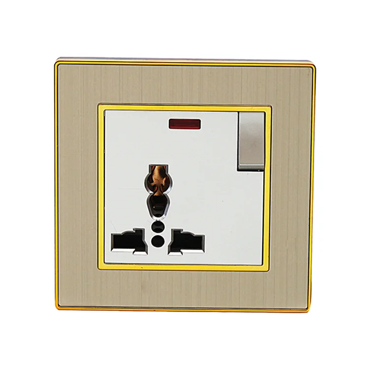 Acrylic Wall Switch Luxury Gold Design Light Switch 1/2/3/4gang Electrical Switch