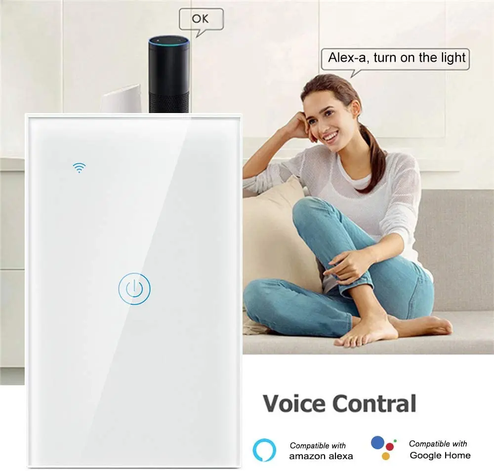 Smart Life 1 Gang 1 Way Smart Wireless Wifi Light Switch/Tuya Smart Touch Wall Switch - ANKUX.COM