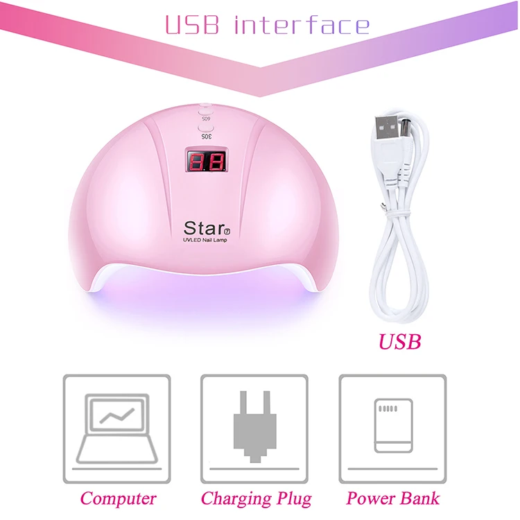 30W Led Gel Lamp Adapter Uv 150 W Nail Kiss Semi Cured Best For Nails Lamps Black And Gold Dryer Rechargeable Cordless 86W