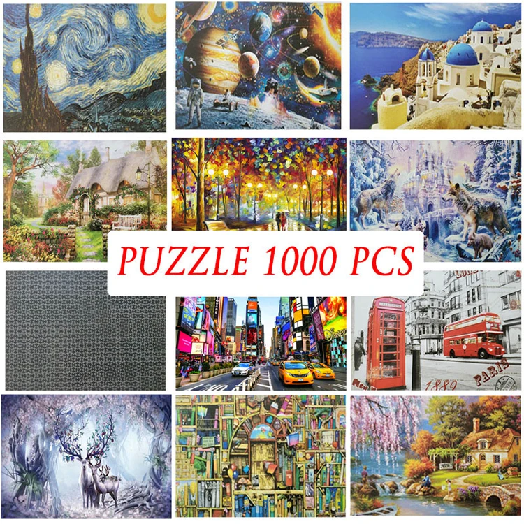 Custom Print Jigsaw Map Puzzle Wholesale Large 54 500 1000 Pieces Cat