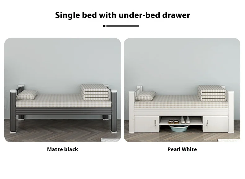 product durable metal bunk bed with ladder soft modern design for school dormitory or home use budget friendly option-12