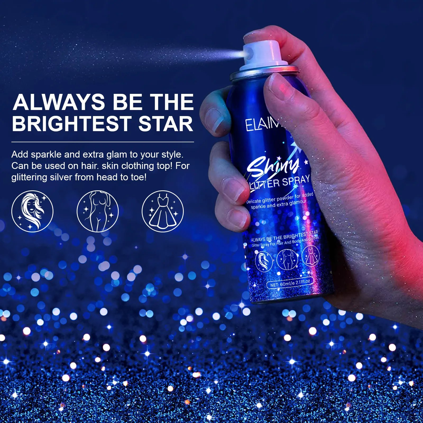 Usa Instock Elaimei Glitter Spray Cruelty Free Vegan Highlighter Shiny