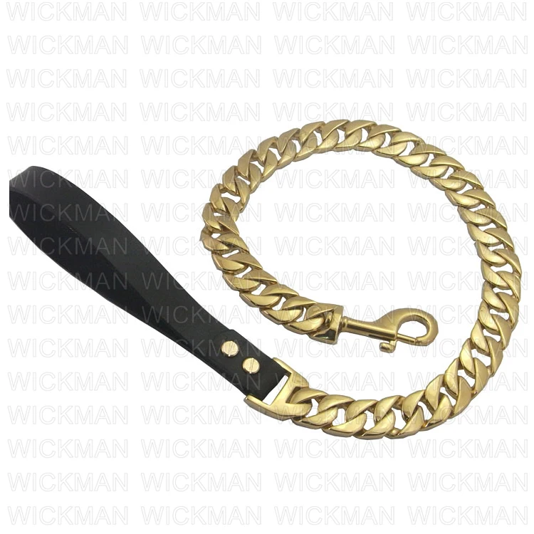 18k Gold Bully Dogs Doberman Cuban Link Chain High Quality Stainless