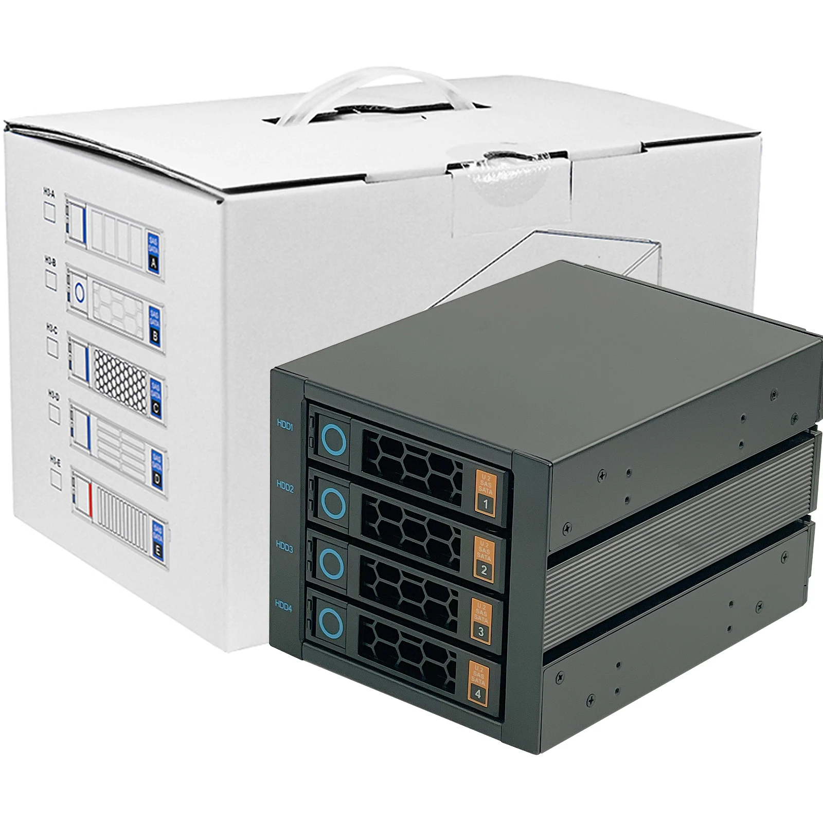 ジャンク HDD4台セット ZhenLoong U.2 4-Bay Hot Swap HDD Module for SAS/SATA Drives - 5.25