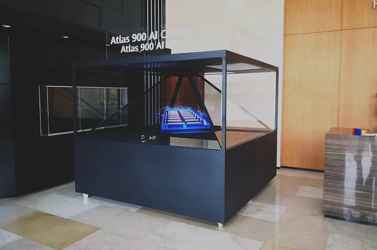 360 degree 3D holographic pyramid advertising equipment / 3D hologram display 100x100cm