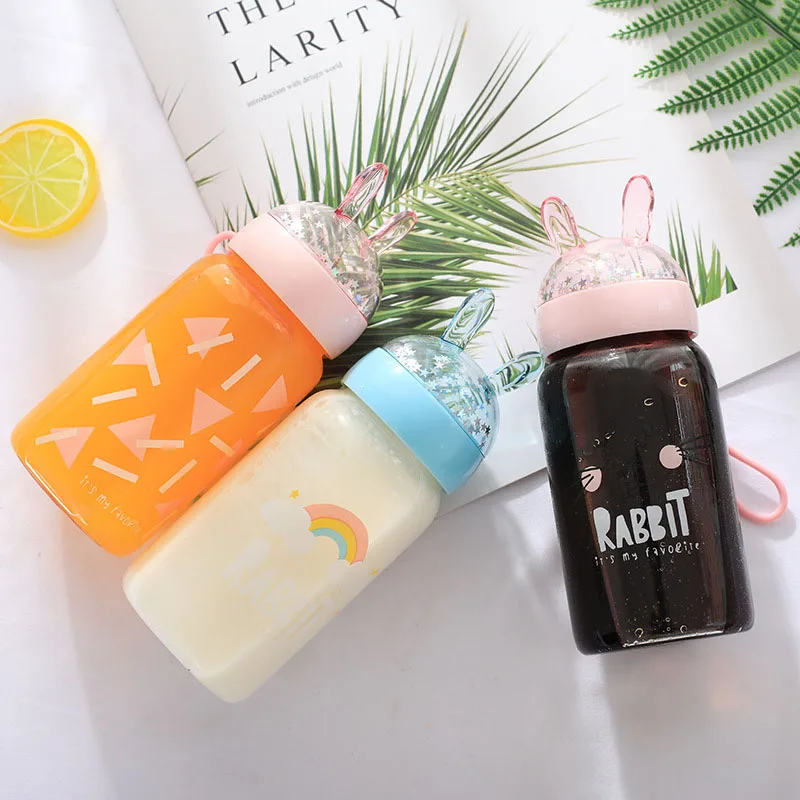 Zogift Cartoon Kreative Kaninchen Geformte Glitzer Trinken Milchglas Klares Wasser Saft Flasche Buy Klare Flasche Glas Flasche Wasser Flasche Product On Alibaba Com