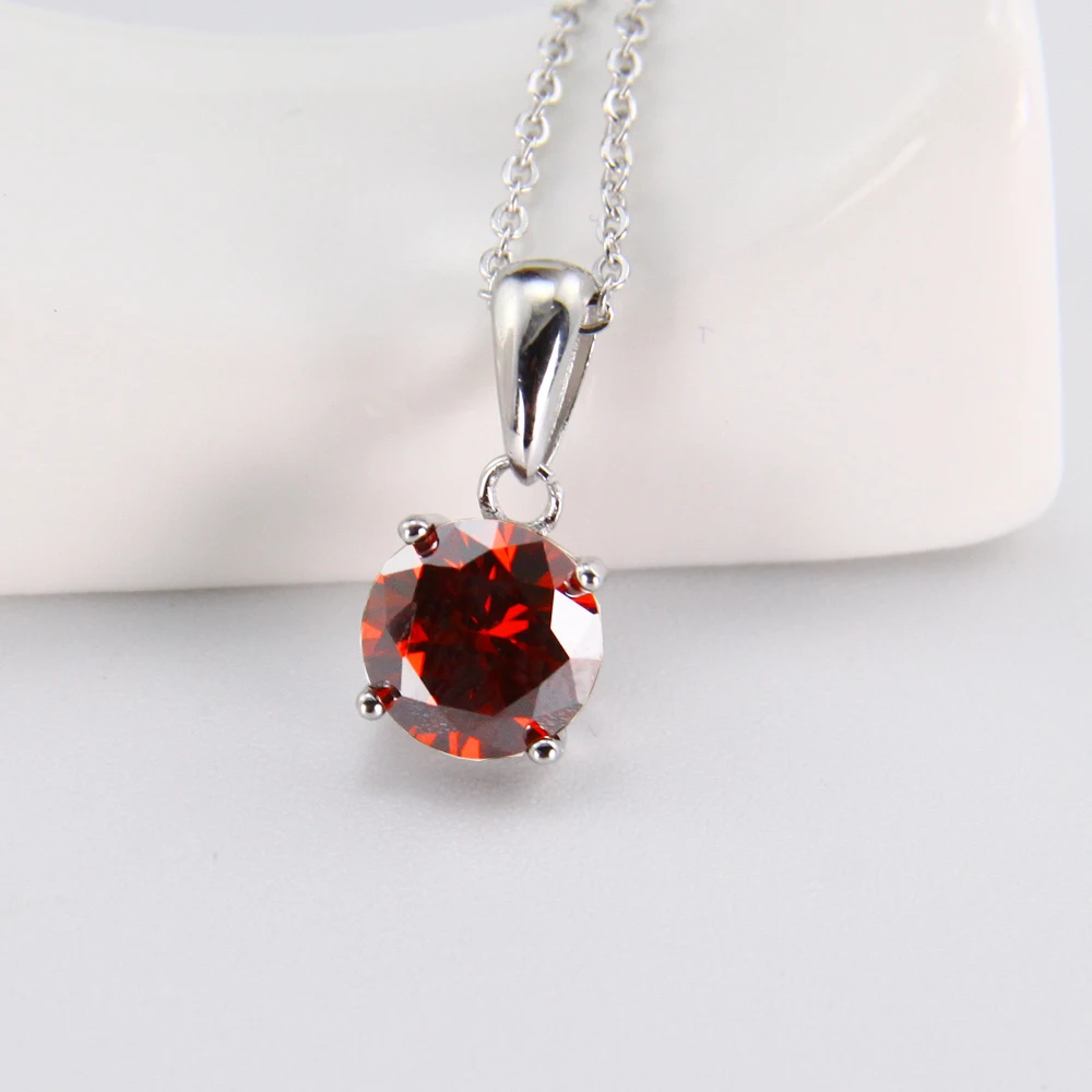 Jewelry Vendors 925 Sterling Silver Cz Crystal Pendant Birthstone Charms Necklace Buy