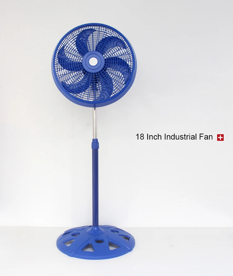 18 Inch Industrial Pedestal Fan Plastic Grill 3 Speeds Round Pedestal