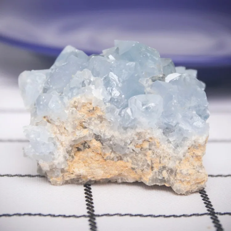 Natural Raw Brazilian Blue Quartz Cluster Healing Crystals Clear Quartz Stone Cluster Bulk Buy