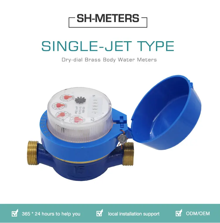 Mechanical single jet water meter