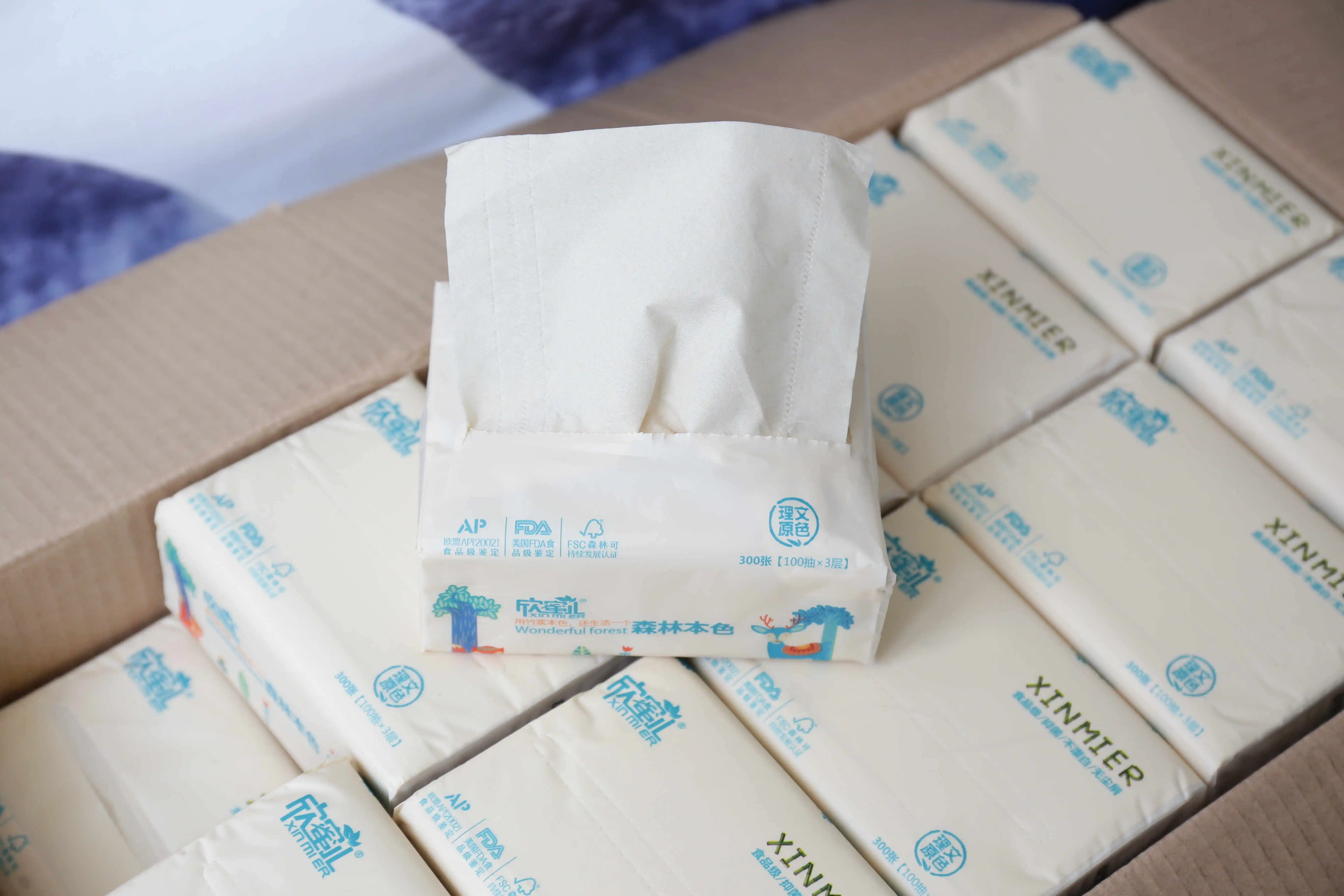 Bamboo Pulp Soft Facial Tissue Bacteriostatic Bamboo Fiber Can Be