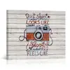 Camera Quotes Wall Decor Inspiration Sayings Photo Prints on Canvas Stretched Framed Artwork Home Wall Decoration