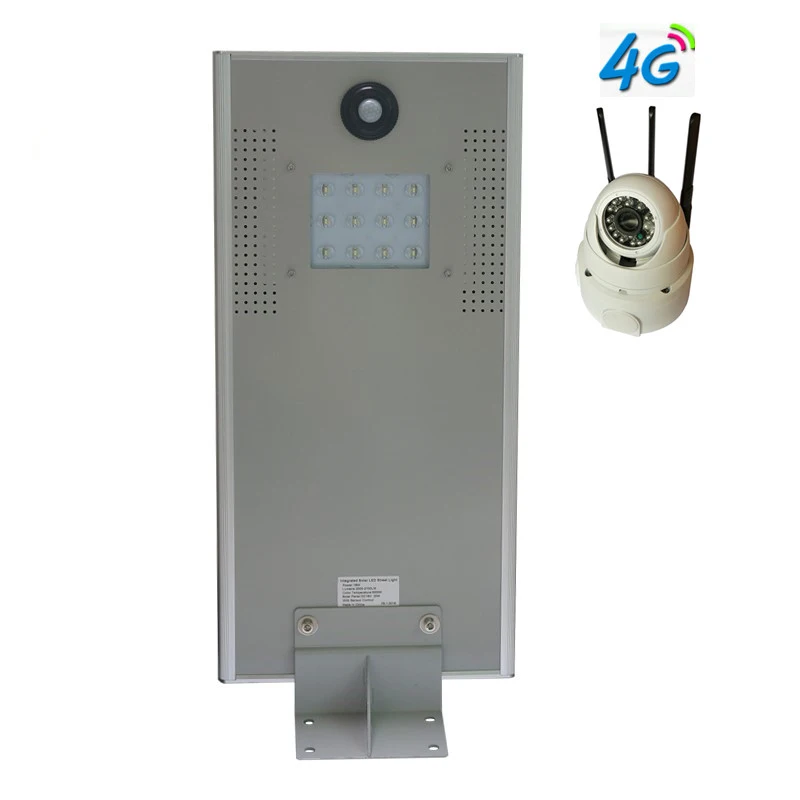 Wireless Solar Power Supply Wifi 4G IP Camera CCTV 80W LED Stree Light with MPPT Controller Light/Motion Sensor Security