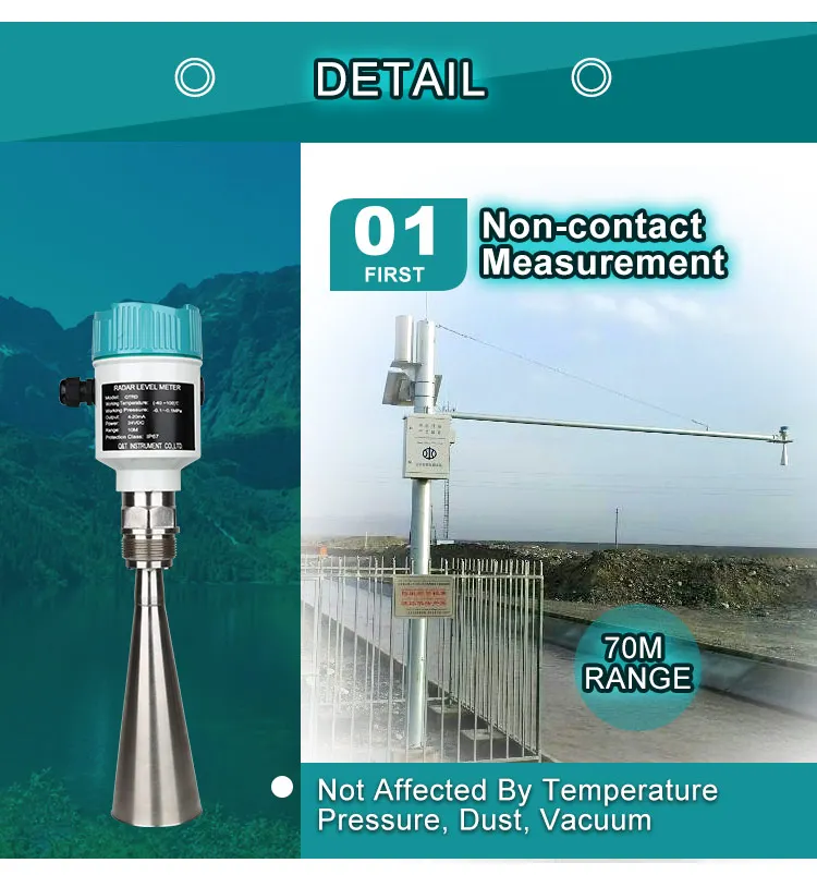 80g Radar Level Transmitter Radar Water Level Sensor Radar Level Meter ...