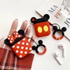 Cartoon Mickey Minnie Case for AirPods1/2 Cover TWS Headphones Cover With Drop-proof Rings Pendant Airpods Case Silicone