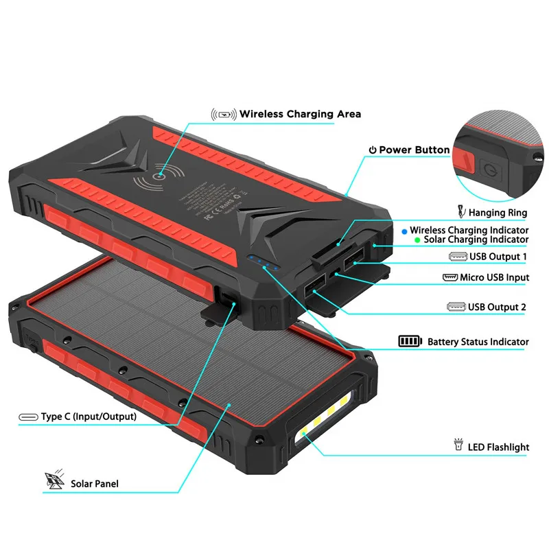 Solar Power Bank with Stand and Solar Panel