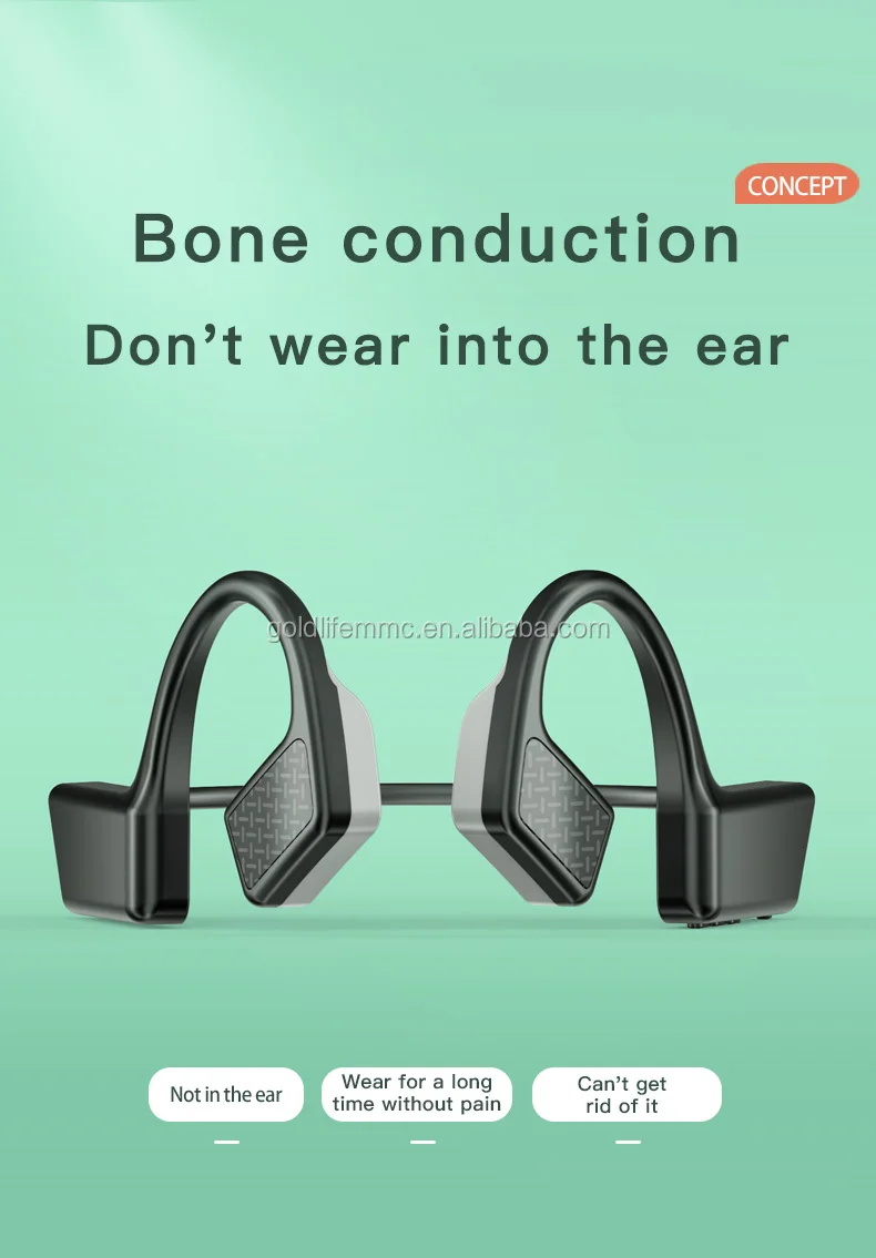 K08 Bone Conduction Earphone Blue Tooth Headset 5.0 Wireless Headphones TWS Sports Earbuds for Smartphones - ANKUX.COM