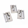 shiny silver rectangle shape 2 holes spring cord lock for purse