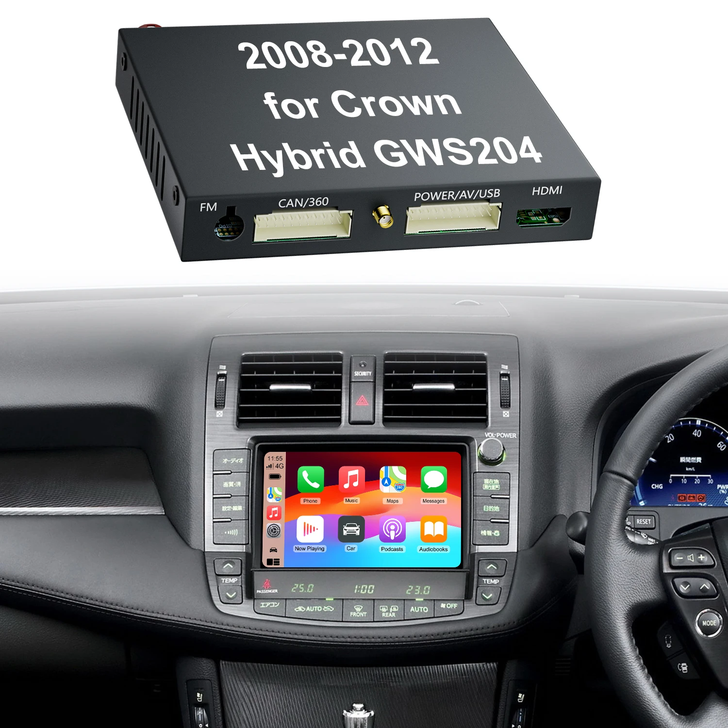 カーナビ Toyota Crown Hybrid GWS204 Navigation Crown Hybrid GWS204 OEM Head Units - Wireless Carplay & Android Auto