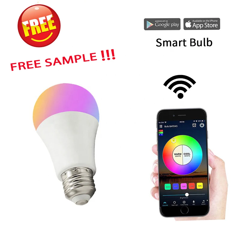 Google Assistant RGB Smart Lights Bulb App+voice Control Brightness Adjustment Led Bulb Smart