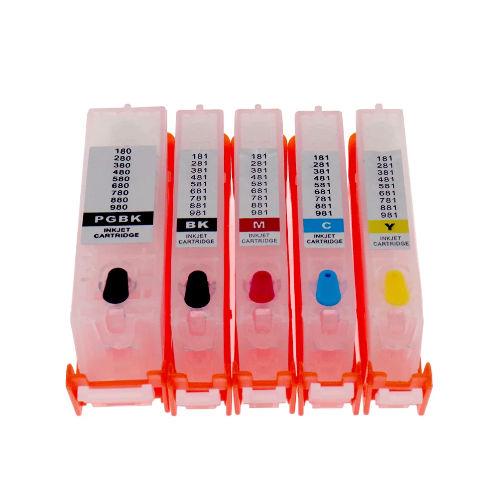 Colorsun 5pc Refillable Pgi280 Pgi 280 Cli 281 Ink Cartridge For Canon Tr7520 Tr8520 Ts8320 