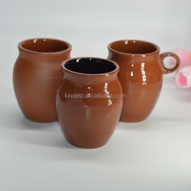 Terracotta Clay Coffee Mugs Cup Without Handles Earthenware Pot