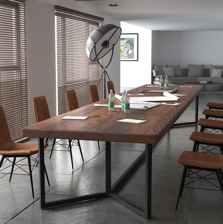 Chinese Style Long Wood Tables Match 12 Chairs Solid Wooden Material