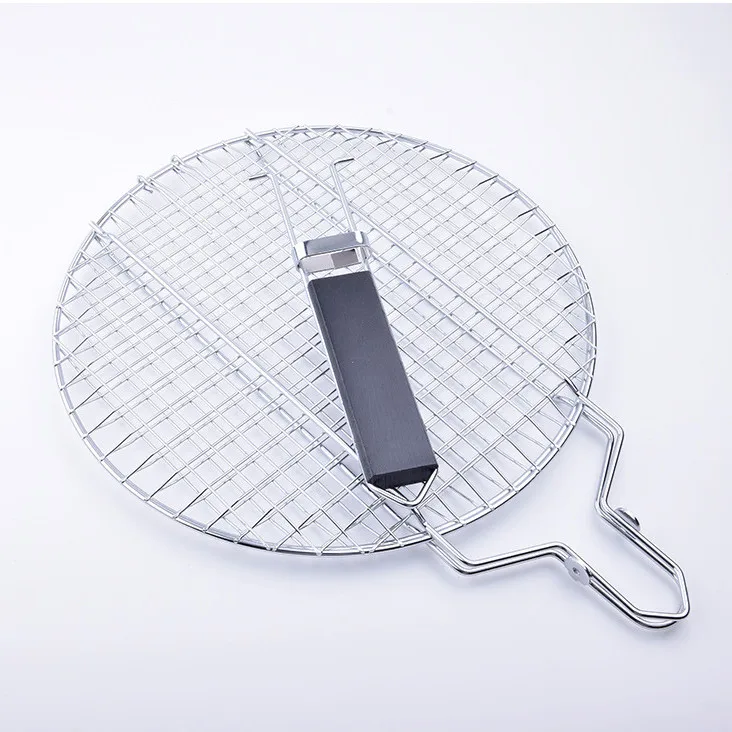 Portable Bbq Mesh Kabob Grill Basket Stainless Steel Fish Grilling
