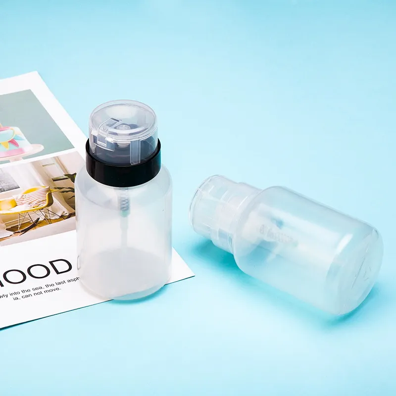 Nail Polish Remover Dispenser Bottle Push Down Empty Container Lockable