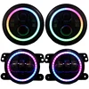 For 7" rgb jeep headlight and fog lamps kit for Jeep Wrangler jk/jku 2007-2016 app control rgb led headlight conversion kit