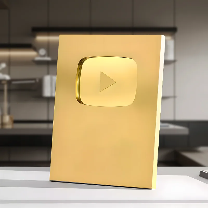 Customizable YT Play Button Plaque for YouTube Creators