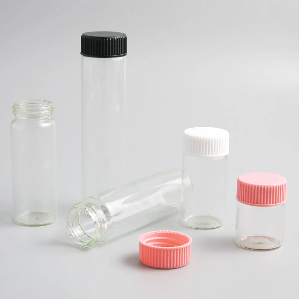 Empty Clear Screw Top Container Tube 15ml 25ml 40ml 50ml 60ml 2oz Glass