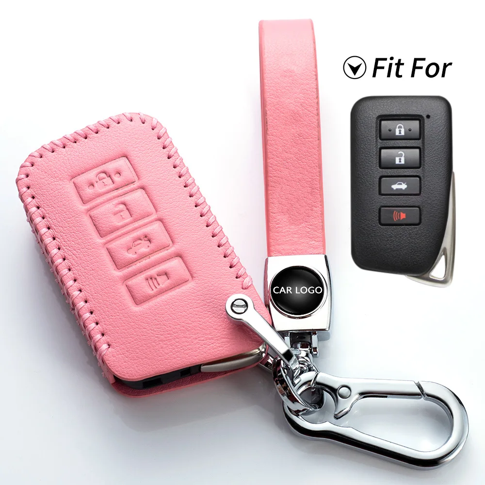 
Wholesale Leather Car Key Fod Cover Case Protector Keyless for all Models 2/3/ 4/5 /6 Buttons Key Holder car Logo keychain 