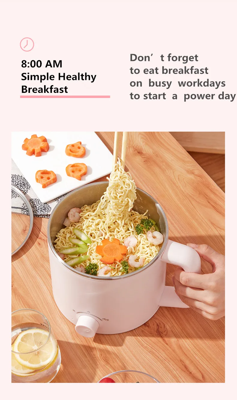 Portable Travel Egg Steam Noodle Pot Mini Electric Rice Cooker