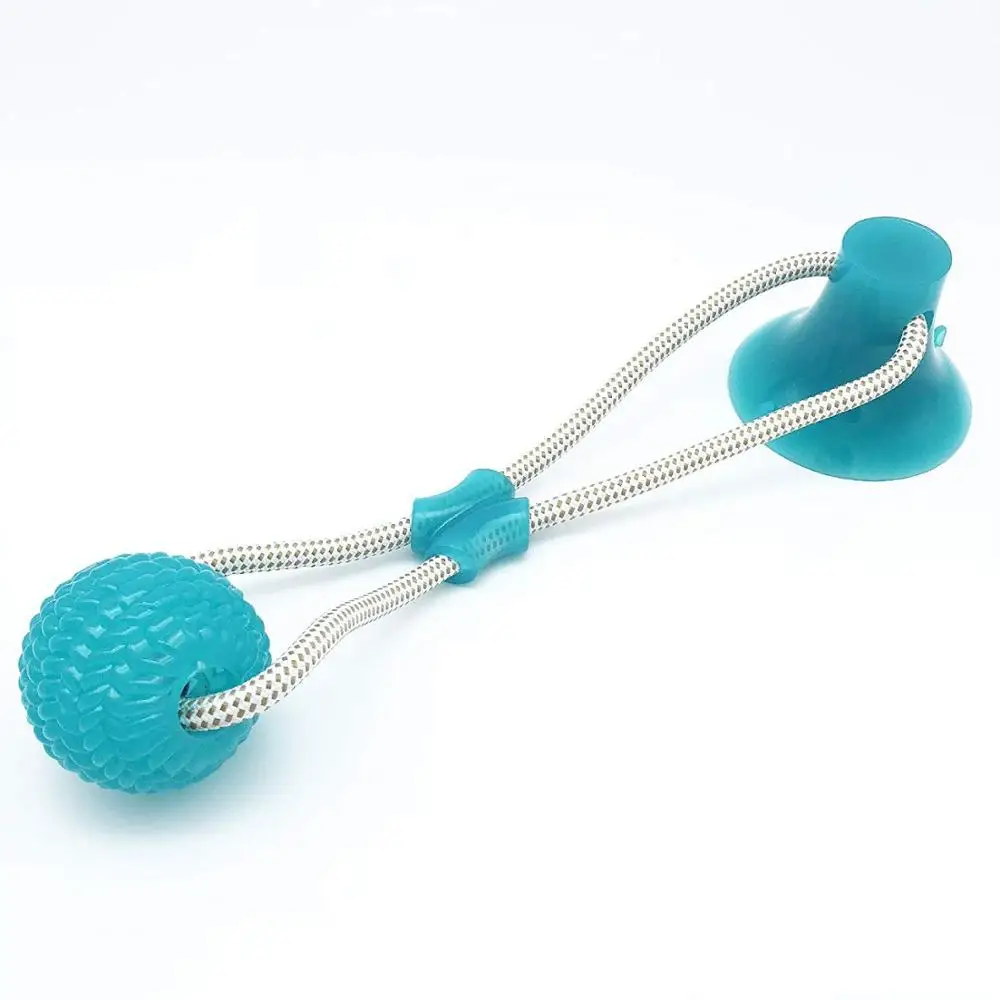Pet Molar Bite Toy Multifunction Interactive Ropes Toys Self-Playing Chew Teeth Cleaning Ball Suction Cup Toy for Dogs and Cats