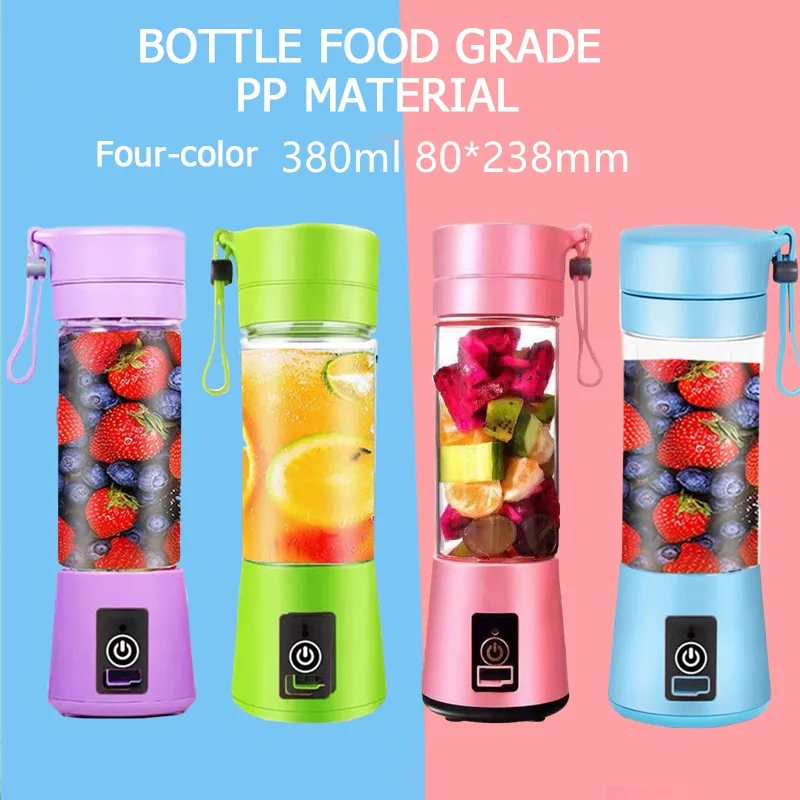 WELLIN Portable Blender Personal Blender Shakes and Smoothies Home Office Sports Travel Outdoors 380ml Six 3D Blades Mini Blender Juicer Cup Rechargeable with USB 