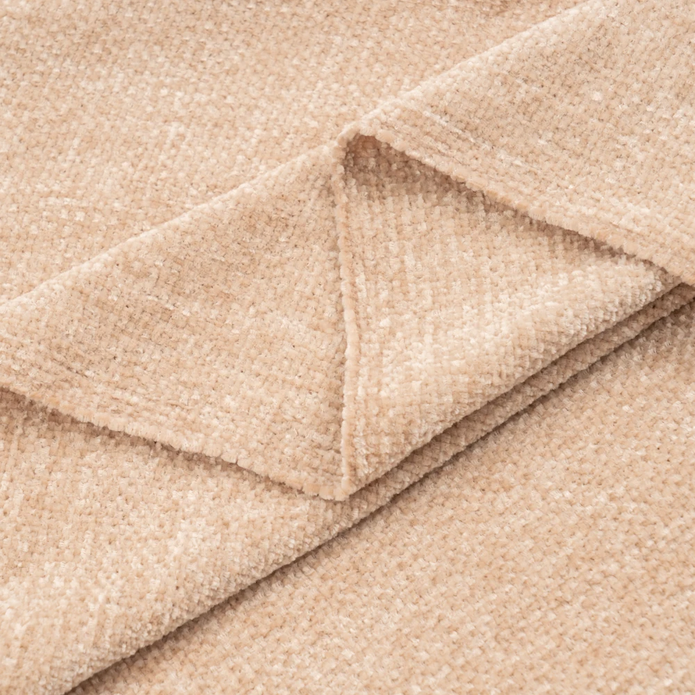 雪尼尔流苏毛毯 | 天鹅绒纹理装饰投掷沙发沙发床 | 柔软丝滑舒适浅